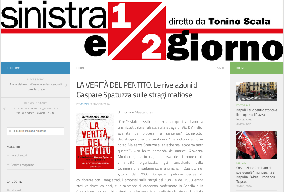 sinistra e 1/2 giorno - La Verità del Pentito - 3 maggio 2014